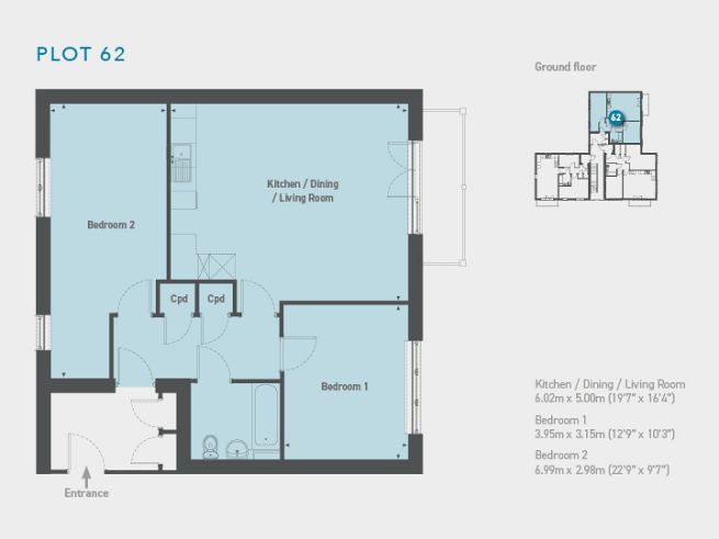 Floor plan 2 apartment - artist's impression subject to change